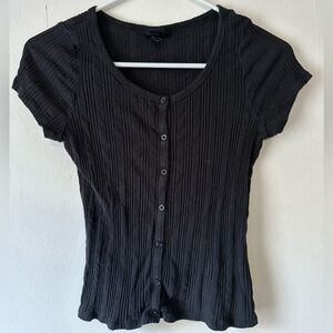 Girls’ black ribbed top